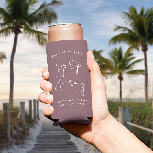 Sip Sip Hooray カスタマイズ可能なバチェロレッテパーティー スリム缶クーラー