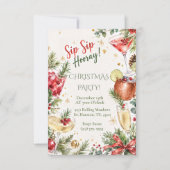 Sip Sip Hooray クリスマス祝賀の招待状 招待状 (正面)