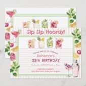 SIp Sip Hooray サマーカクテルバースデー 招待状 (正面/裏面)