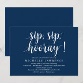 Sip, Sip, Hooray,ブライダルシャワーお祝い 招待状 (正面/裏面)