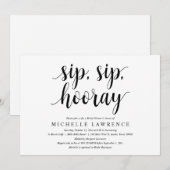 SIP、SIP、Hooray、ブライダルシャワーお祝いInvita 招待状 (正面/裏面)