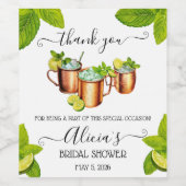 sip、sip、hooray!モスクワマレをテーマにしたブライダルシャワー ワインラベル (シングルラベル)