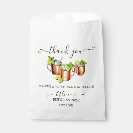 sip、sip、hooray!モスクワミュレブライダルシャワー フェイバーバッグ (正面)