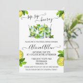 sip、sip、hooray!モヒトをテーマにしたブライダルシャワー 招待状 (スタンド正面)