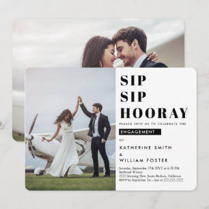 Sip Sip Hooray 2 フォトエンゲージメントパーティー招待状 セーブザデート