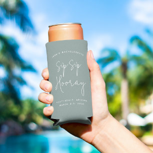 Sip Sip Hooray Personalized Bachelorette Party スリム缶クーラー