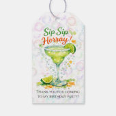 Sip Sip Sip Horray Bubble Birthday Party Thank You ギフトタグ (裏面)