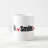 Sip. Smile. Repeat. かわいいタイポグラフィ コーヒーマグ コーヒーマグカップ (正面左)