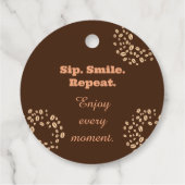 Sip Smile Repeat コーヒー愛好家ギフトタグ フェイバータグ (裏面)