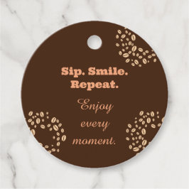Sip Smile Repeat コーヒー愛好家ギフトタグ フェイバータグ