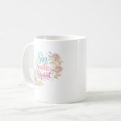 Sip Smile Repeat Floral Coffee Mug コーヒーマグカップ (正面左)