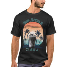 Sip, Smile, Sunshine Tシャツ - 夏の雰囲気グラフィック