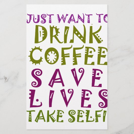 Sip, Snap Repeatカフェインの自己追跡デザイン 便箋 (正面)