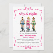 Sip & Spin 25歳の誕生日サプライズフィットネス 招待状 (正面)