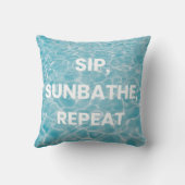 SIP、SUNBATHE、繰り返す。文はっきりした書 クッション (裏面)