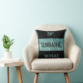 SIP、SUNBATHE、繰り返す。文はっきりした書 クッション (椅子)