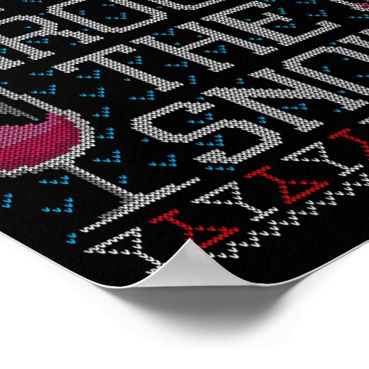 Sipn' Through The Snow Red Wine Ugly Christmas Swe ポスター (角)