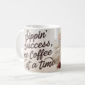 Sippin'成功ウォーターカラーコーヒー コーヒーマグカップ (正面左)