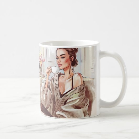 Sippin'成功ウォーターカラーコーヒー コーヒーマグカップ (右)