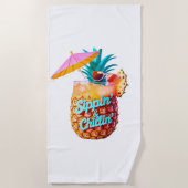 Sippin’ & Chillin’ Summer Party Design ビーチタオル (正面)