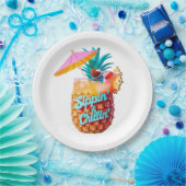 Sippin’ & Chillin’ Tropical Party Design ペーパープレート (パーティー)
