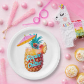 Sippin’ & Chillin’ Tropical Party Design ペーパープレート (パーティー)