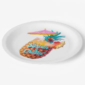 Sippin’ & Chillin’ Tropical Party Design ペーパープレート (アングル)