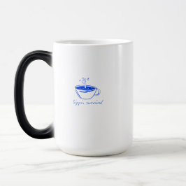 Sippin Survival" ミニマリスト コーヒー グラフィックTシャツ モーフィングマグカップ