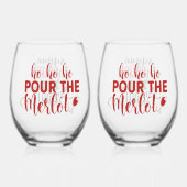 Sippin' Through The Snow Wine Christmas ステムなしワイングラス (裏面)