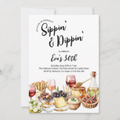 Sipping and Dipping Charcuterie Any Age Birthday 招待状 (正面)