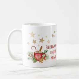 Sipping on Holiday Magic Mug–Christmas Coffee Mug コーヒーマグカップ