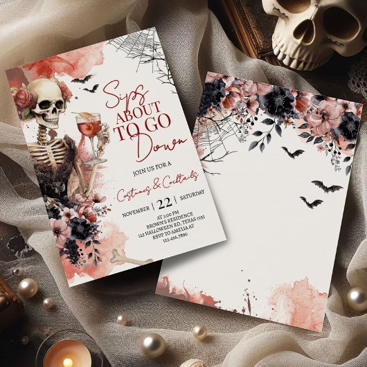 Sipsがダウンに行こうとしているハローウィンパーティ招待状 招待状