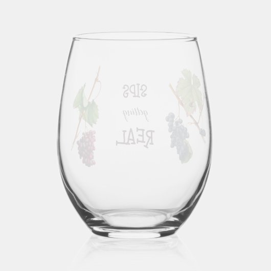 Sipsの実在おもしろい取得 ステムなしワイングラス (裏面)