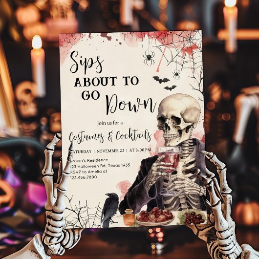 Sips About to GoカクテルハローウィンパーティInv 招待状