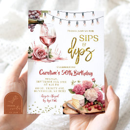 Sips and Dips Charcuterine大人の誕生日パーティー 招待状