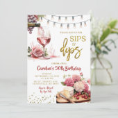 Sips and Dips Charcuterine大人の誕生日パーティー 招待状 (スタンド正面)