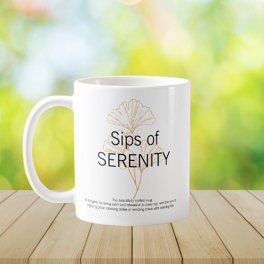 Sips of SERENITY elegant minimalist Coffee Mug コーヒーマグカップ