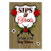 Sips & Shots銃またはバラの性別の表示 テーブルナンバー (裏面)