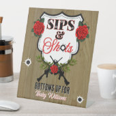 Sips & Shots銃またはバラの性別の表示 台座サイン (インサイチュ)