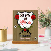 Sips & Shots Guns or Roses Gender Reveal アクリルサイン (ウェディング)