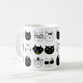 Sips & Stickers - Purr-fect Cat Vibes Mug コーヒーマグカップ (正面左)