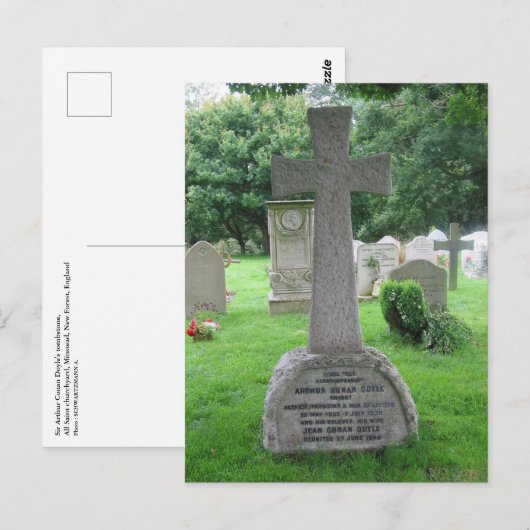 Sir Arthur Conan Doyle's tombstone ポストカード (正面/裏面)