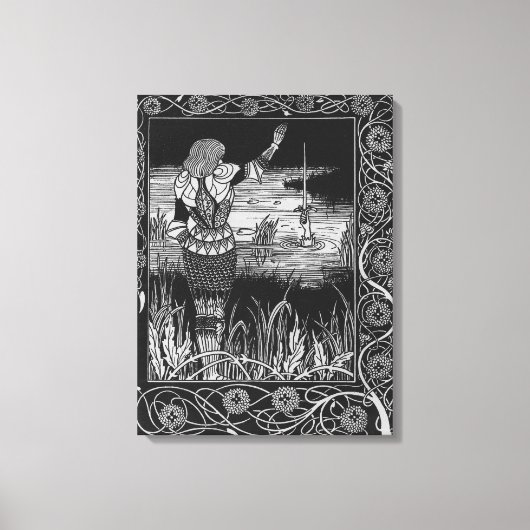 Sir Bedivereが剣エクスカリバーをキャストする方法 キャンバスプリント (正面)