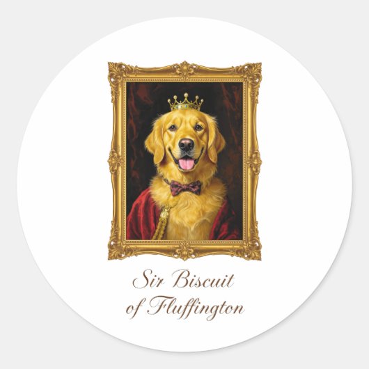 Sir Biscuit of Fluffington ラウンドシール (正面)