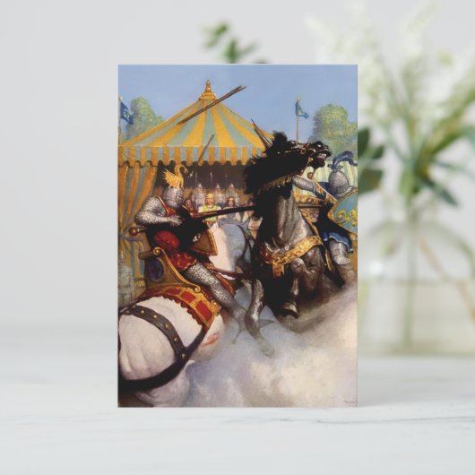 “Sir Mordred’s Lance Broke” by NC Wyeth サンキューカード (スタンド正面)