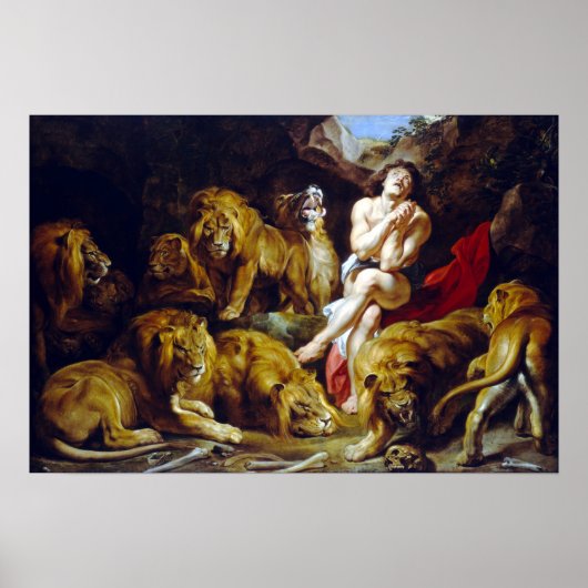 Sir Peter Paul Rubens Daniel in the Lions' Den ポスター (正面)