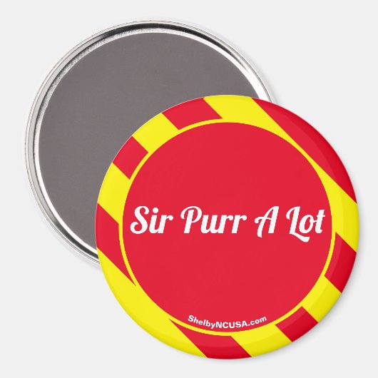 Sir Purr A Lot Red/Yellow Magnet マグネット (正面/裏面)