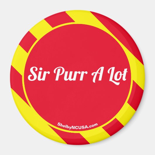 Sir Purr A Lot Red/Yellow Magnet マグネット (正面)