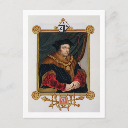 Sir Thomas Moreのポートレート(1478-1535) ポストカード (正面)