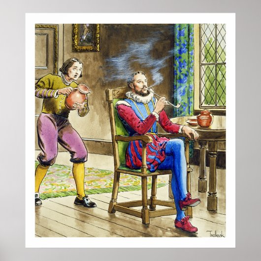 Sir Walter Raleigh (1554-1618)、'Peepsから ポスター (正面)